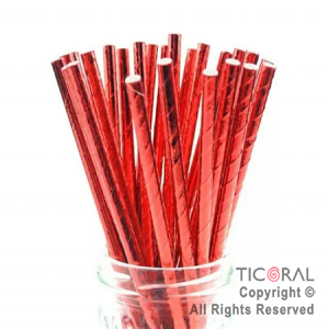 SORBETE POLIPAPEL METALIZADO ROJO X 20